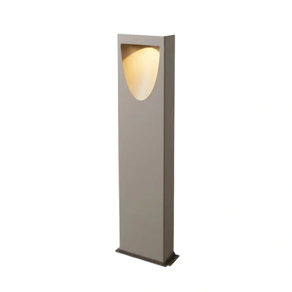 Nuvlight Minimalist Metal & Stone Path Light - Grey Rectangular for Outdoor