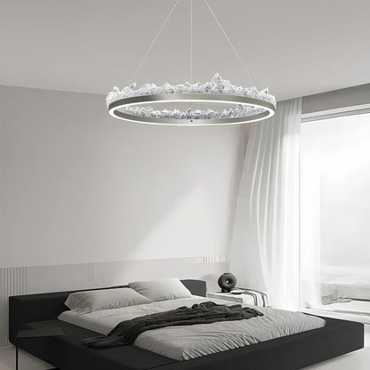 Textured Glass Chandelier for Dining and Living Room