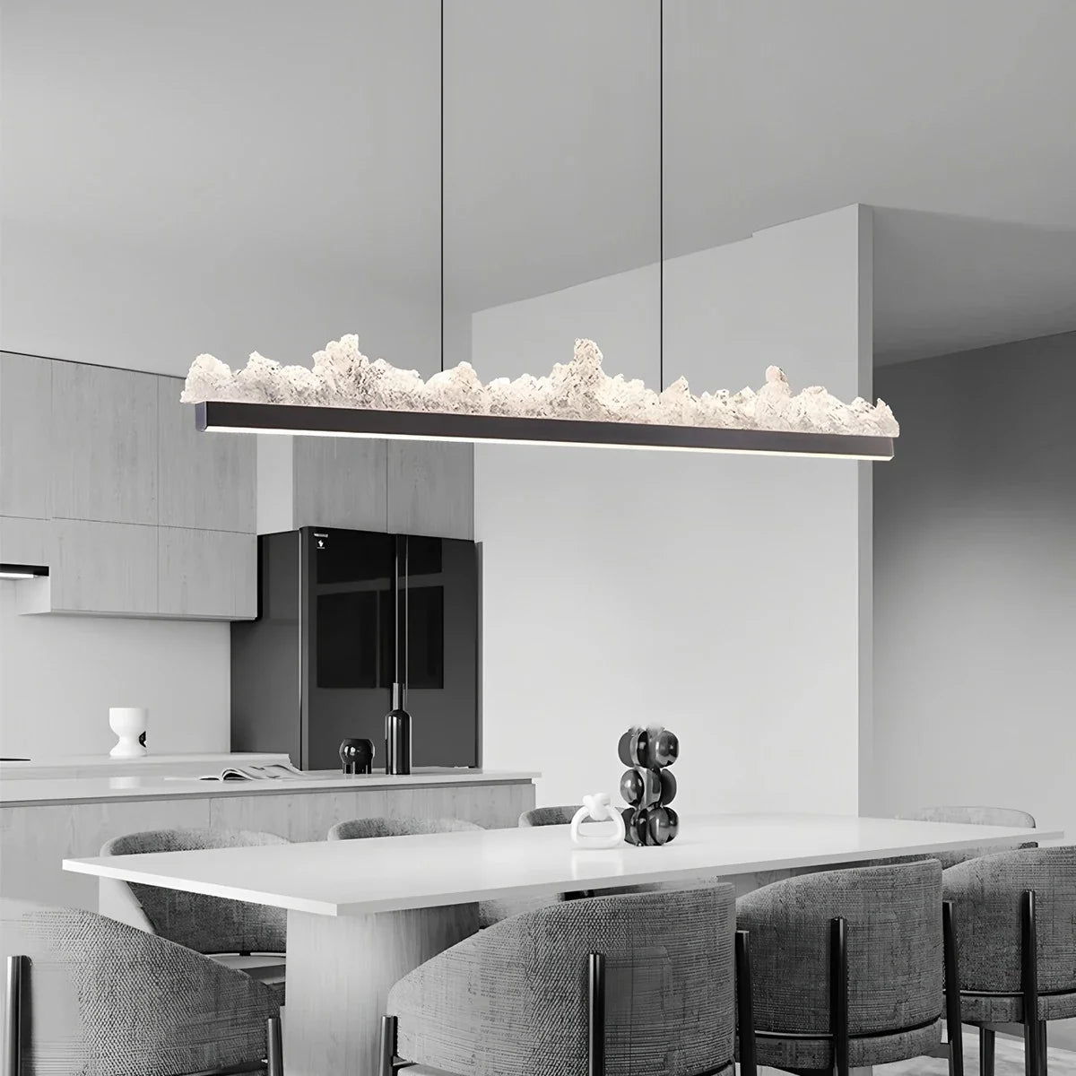 Textured Glass Chandelier for Dining and Living Room