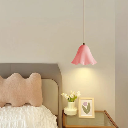 Floral Glass Pendant Light for Dining Room