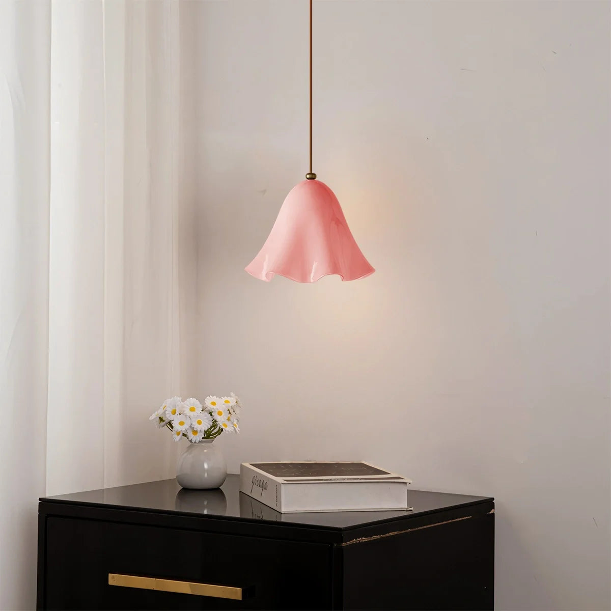 Floral Glass Pendant Light for Dining Room