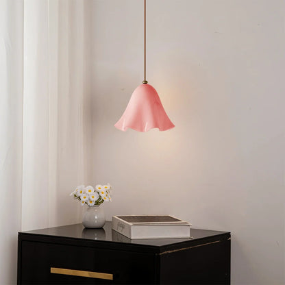 Floral Glass Pendant Light for Dining Room
