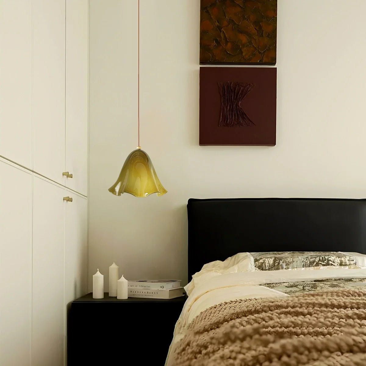 Floral Glass Pendant Light for Dining Room