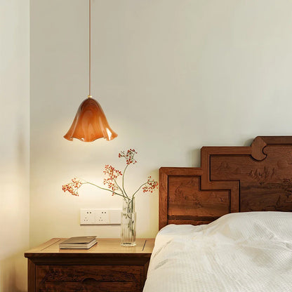 Floral Glass Pendant Light for Dining Room