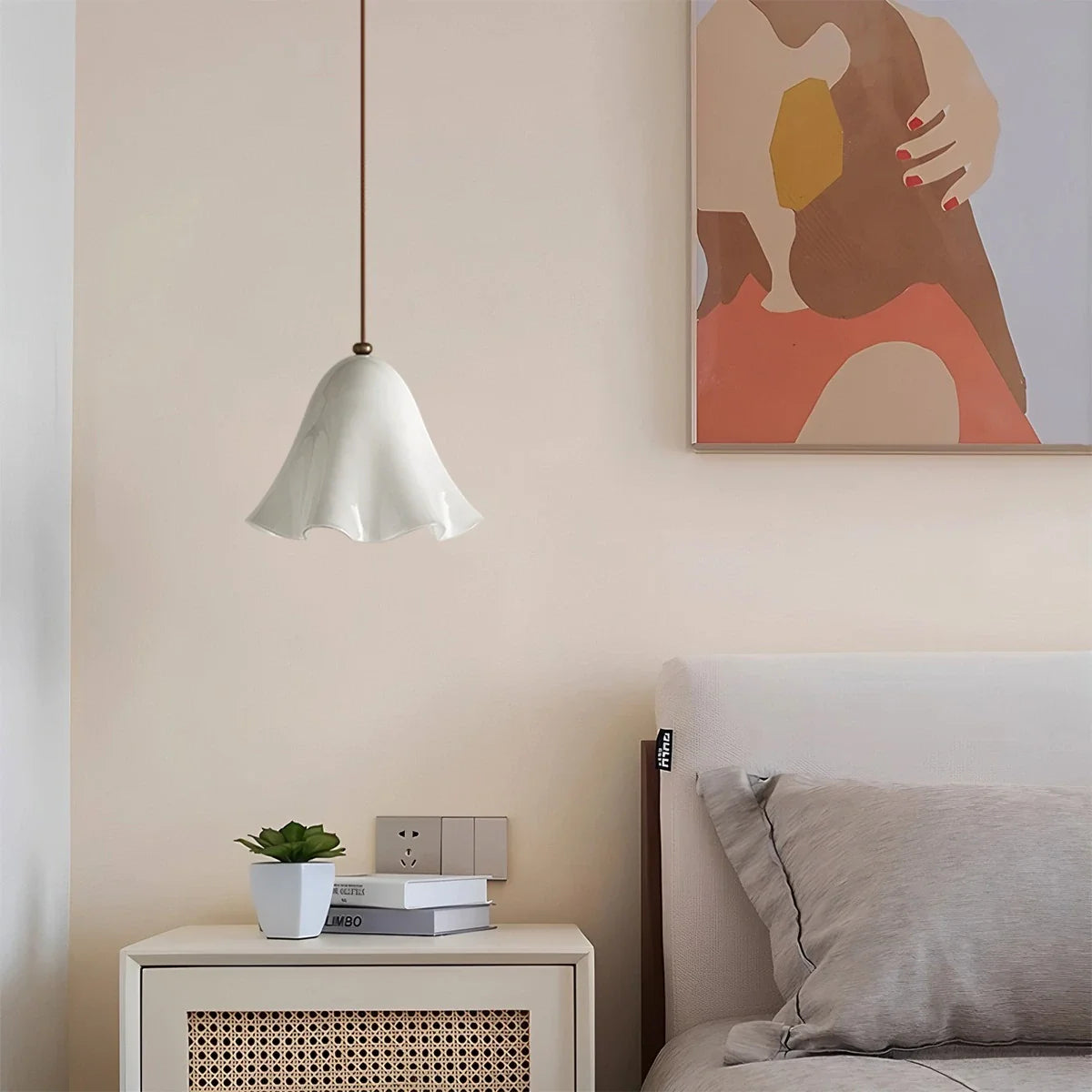 Floral Glass Pendant Light for Dining Room