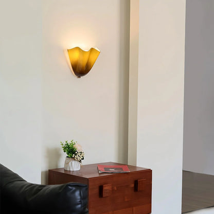 Floral Glass Wall Sconce for Bedside and Vanity