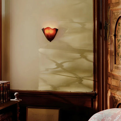 Floral Glass Wall Sconce for Bedside and Vanity