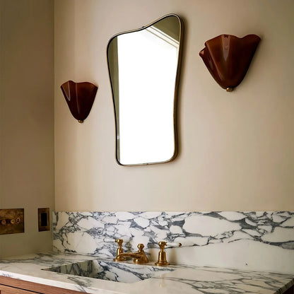 Floral Glass Wall Sconce for Bedside and Vanity