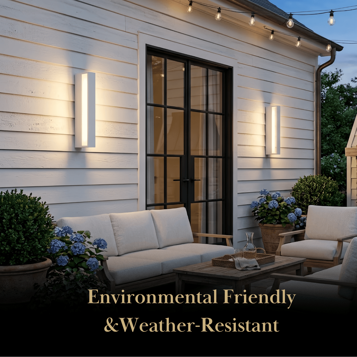 Arcato Modern Rectangular Outdoor Wall Lamp – Metal Sensor Light Garden/Patio