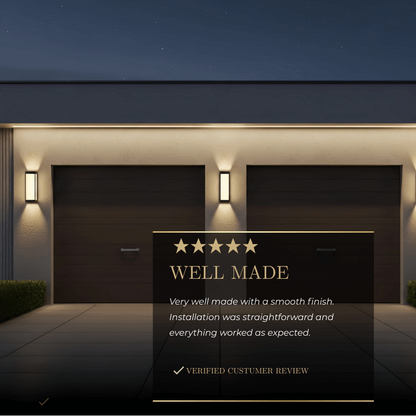 Arcato Minimalist Outdoor Wall Sconce in Black Stainless Steel with Adjustable LED Lighting