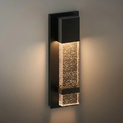 Arcato Modern Outdoor Wall Sconce – Black Stainless Steel/Glass for Patio/Entryway