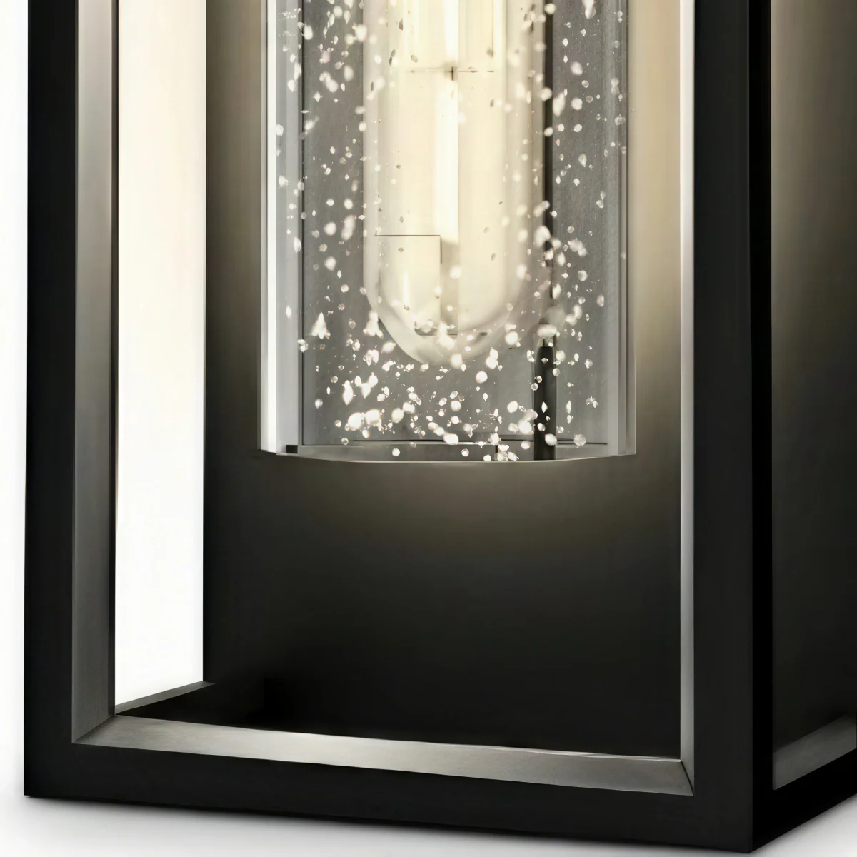 Arcato Modern Outdoor Wall Sconce – Black Stainless/Glass Warm Glow for Patio/Entryway