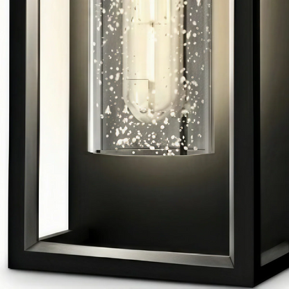 Arcato Modern Outdoor Wall Sconce – Black Stainless/Glass Warm Glow for Patio/Entryway