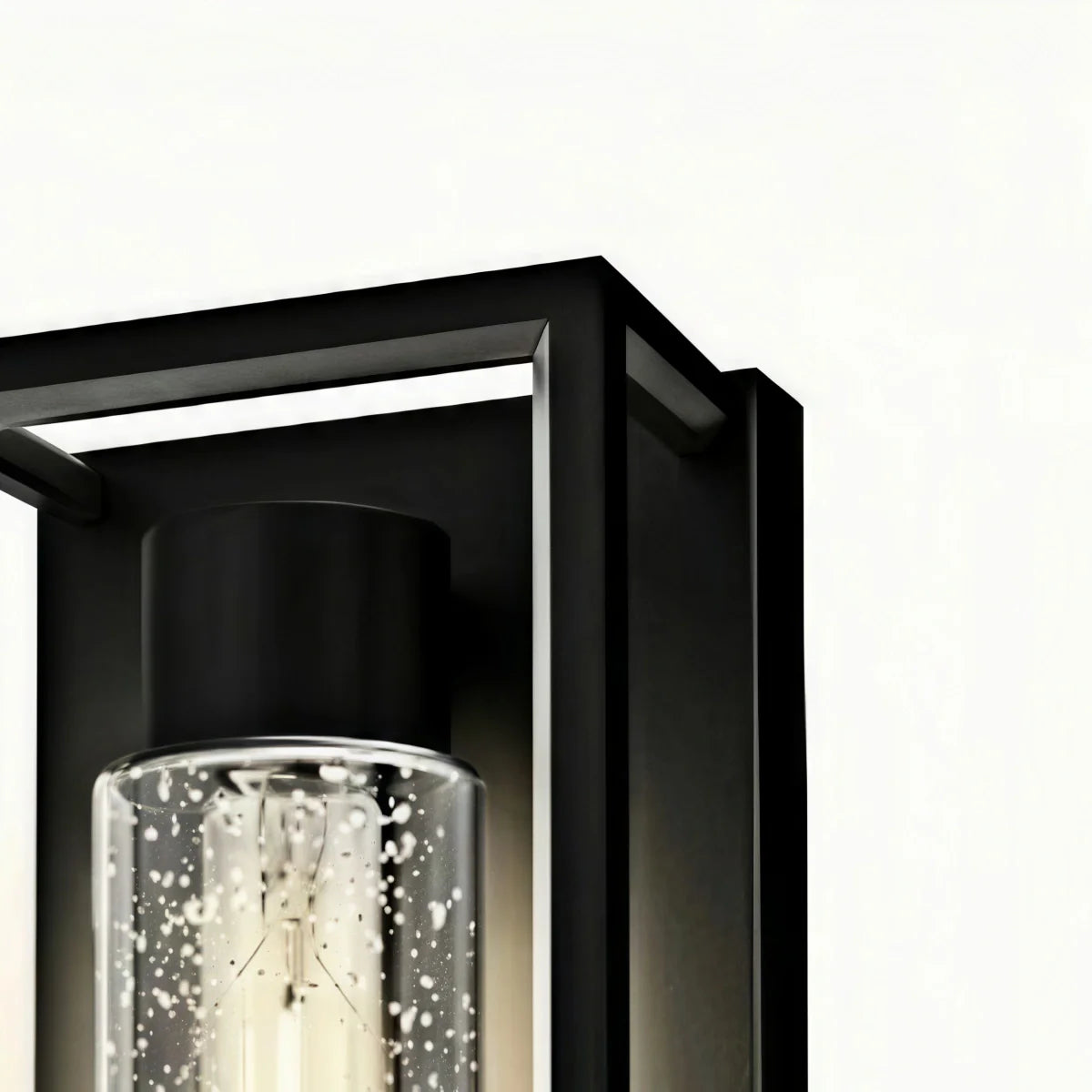 Arcato Modern Outdoor Wall Sconce – Black Stainless/Glass Warm Glow for Patio/Entryway