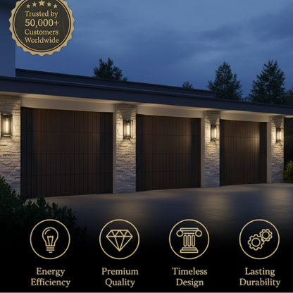 Arcato Modern Outdoor Wall Sconce – Black Stainless/Glass Warm Glow for Patio/Entryway