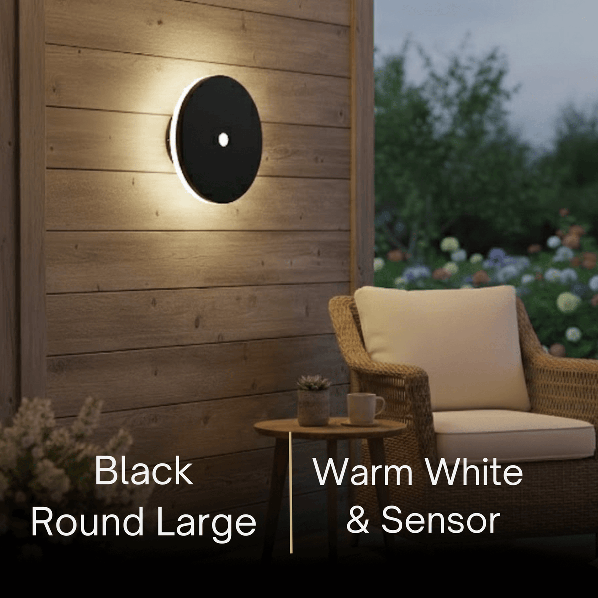 Solara Minimalist LED Outdoor Wall Lamp – Black/White Round/Square Porch Sensor Light