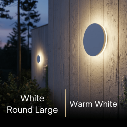 Solara Minimalist LED Outdoor Wall Lamp – Black/White Round/Square Porch Sensor Light