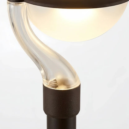Arcato Modern Outdoor Pathway Lights - Dark Grey Metal & Acrylic Bowled Garden