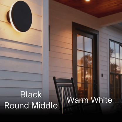 Solara Minimalist LED Outdoor Wall Lamp – Black/White Round/Square Porch Sensor Light