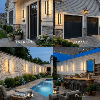 Arcato Modern Rectangular Outdoor Wall Lamp – Metal Sensor Light Garden/Patio