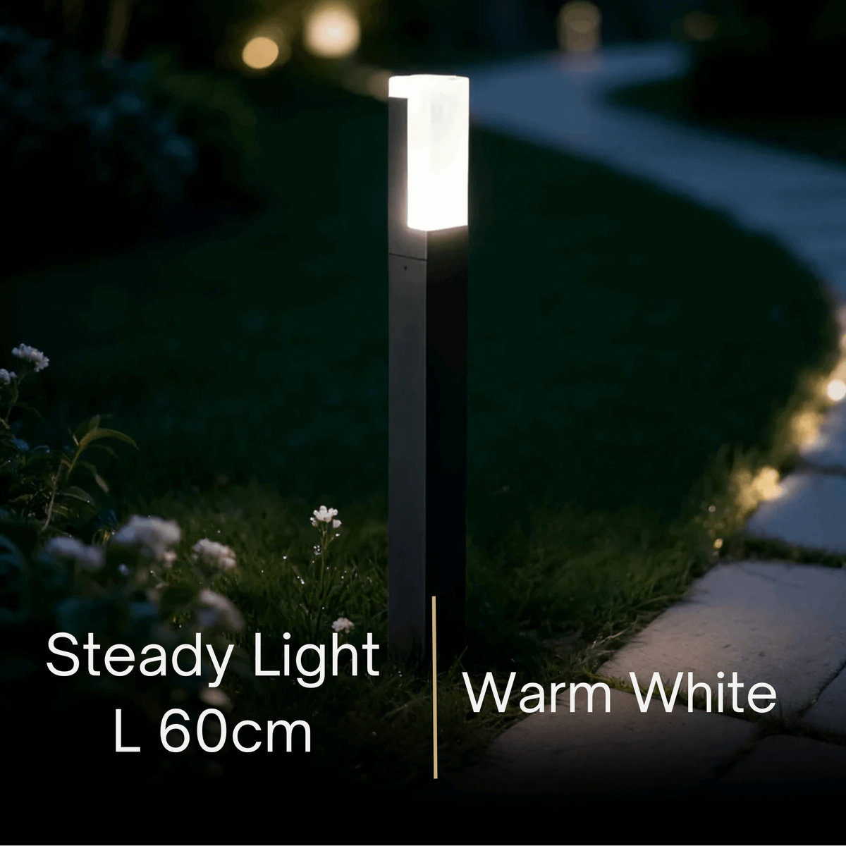 Arcato Modern Black LED Path Light – Outdoor Metal Sensor Lamp for Garden/Terrace