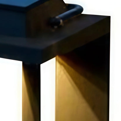 Arcato Modern Solar Floor Lamp - Black Metal & Acrylic Rectangular for Outdoor