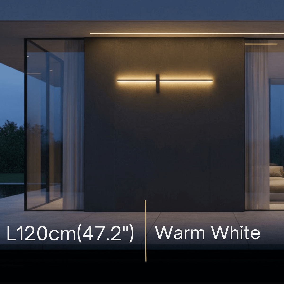 Arcato Modern Linear LED Wall Lamp – Black Solar & Sensor Light Outdoor