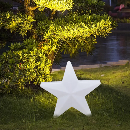 Vivara Modern Outdoor Path Lamp - White Acrylic Star Design Garden/Courtyard