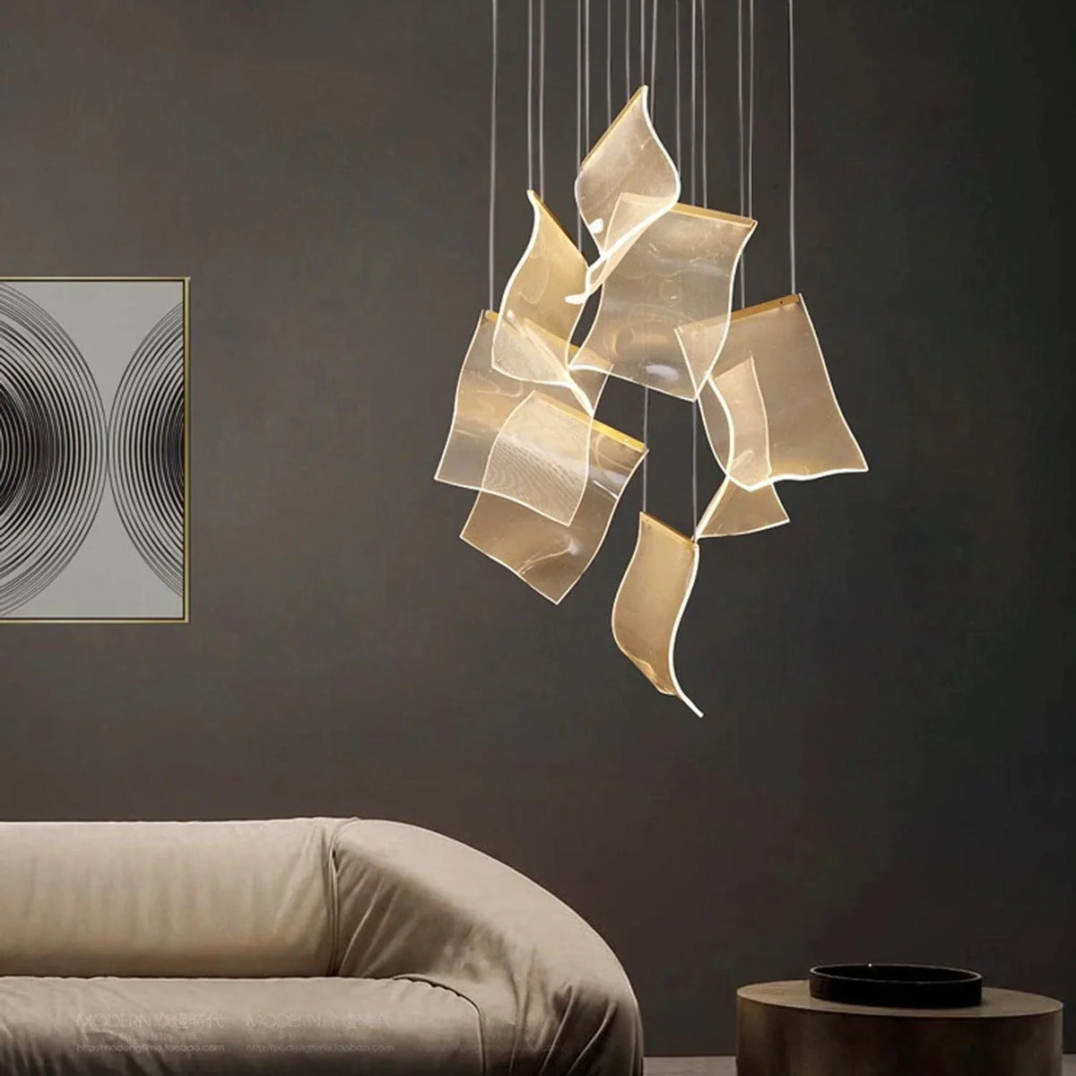 Zephyr LED Chandelier | Modern Acrylic Sculptural Pendant Light