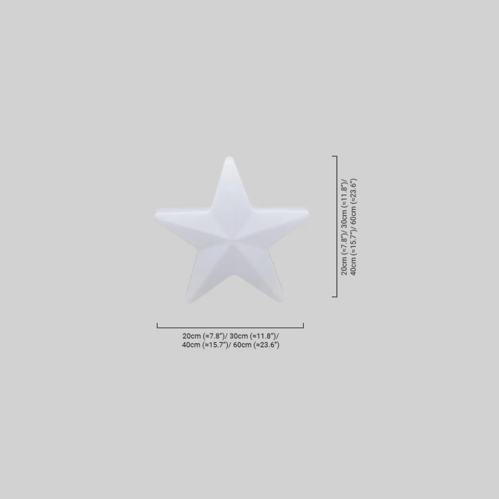 Vivara Modern Outdoor Path Lamp - White Acrylic Star Design Garden/Courtyard