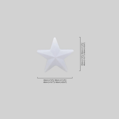 Vivara Modern Outdoor Path Lamp - White Acrylic Star Design Garden/Courtyard