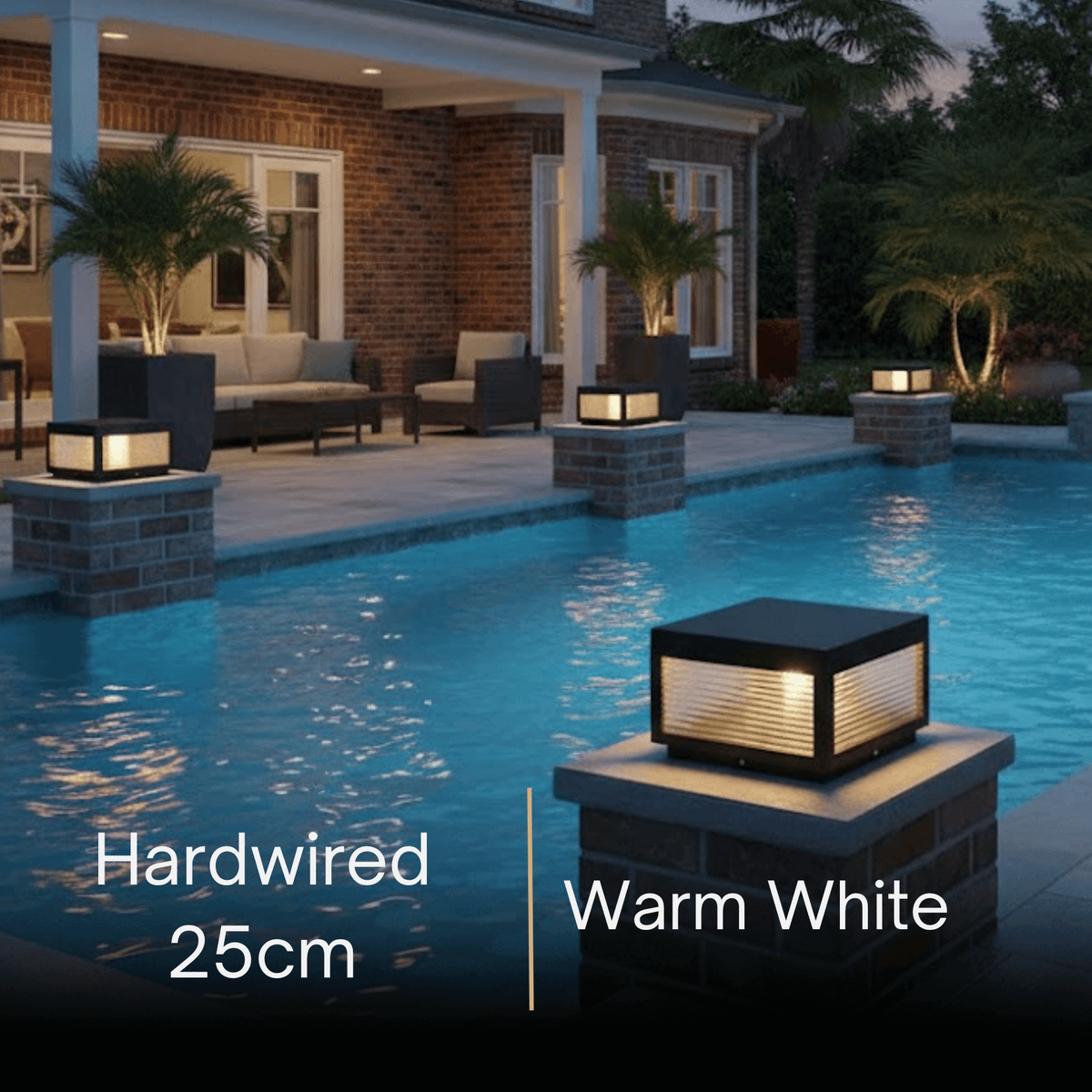 Irondale Modern Black Solar Pillar Light – Outdoor Lighting for Doorway/Path