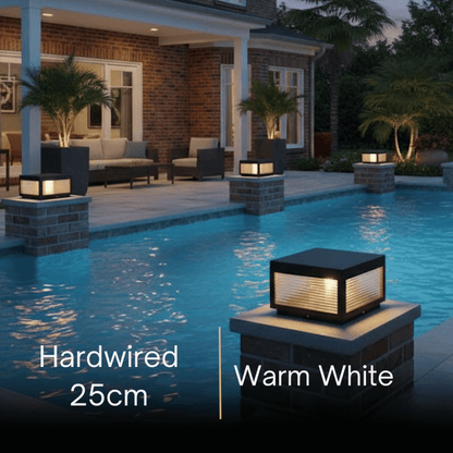 Irondale Modern Black Solar Pillar Light – Outdoor Lighting for Doorway/Path