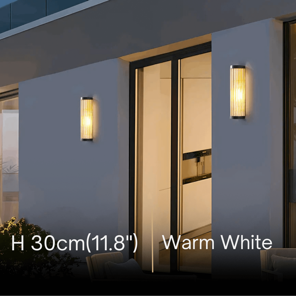 Irondale Modern Black LED Outdoor Wall Sconce – Waterproof Light for Garden/Courtyard