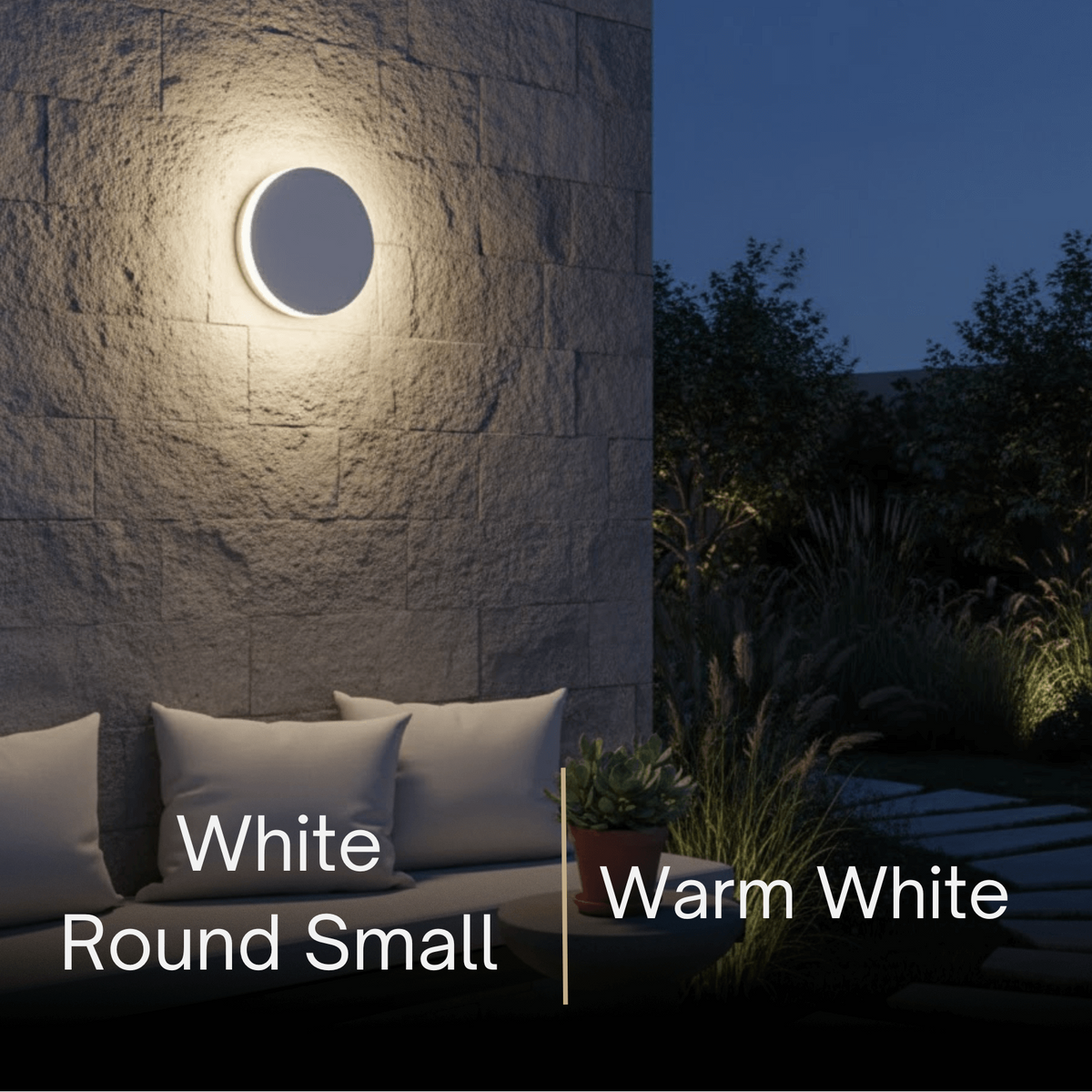 Solara Minimalist LED Outdoor Wall Lamp – Black/White Round/Square Porch Sensor Light