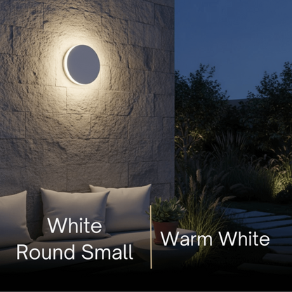 Solara Minimalist LED Outdoor Wall Lamp – Black/White Round/Square Porch Sensor Light
