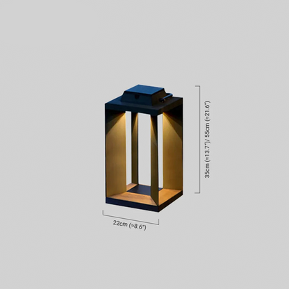 Arcato Modern Solar Floor Lamp - Black Metal & Acrylic Rectangular for Outdoor