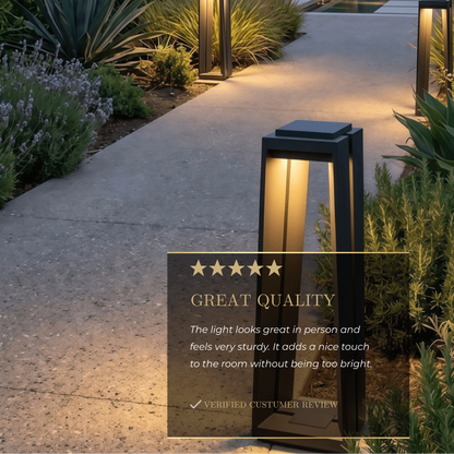 Arcato Industrial Metal & Glass Outdoor Floor Lamp - Black Frame for Garden