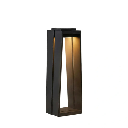 Nuvlight Industrial Metal & Glass Outdoor Floor Lamp - Black Frame for Garden