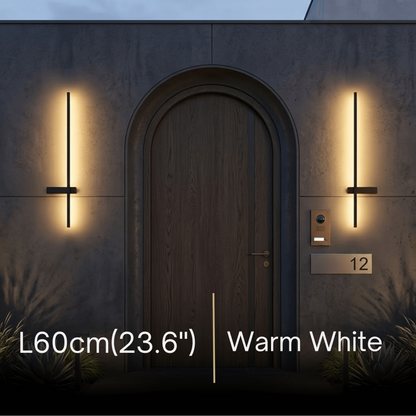 Arcato Modern Linear LED Wall Lamp – Black Solar & Sensor Light Outdoor