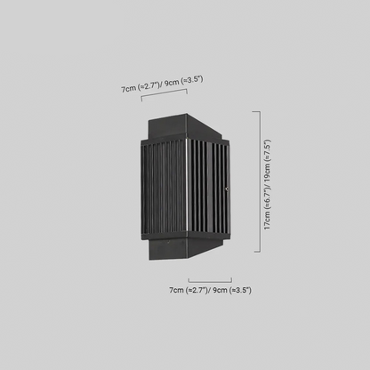 Arcato Modern Rectangular Outdoor Wall Lamp – Black Metal & Acrylic Light