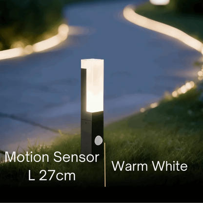 Arcato Modern Black LED Path Light – Outdoor Metal Sensor Lamp for Garden/Terrace