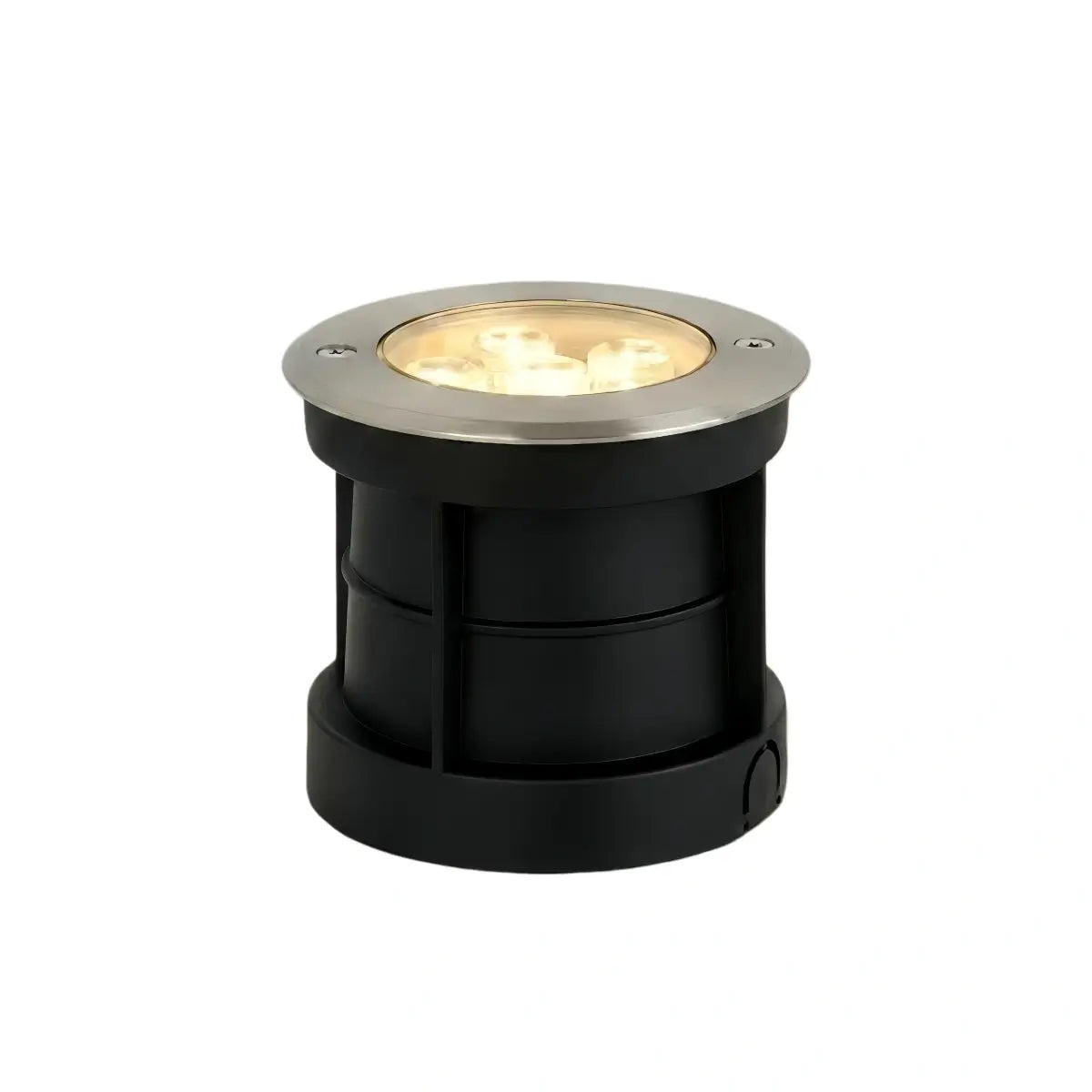 Irondale Minimalist Column Deck Step Light – Black Metal/Glass for Outdoor