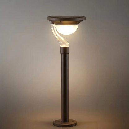 Arcato Modern Outdoor Pathway Lights - Dark Grey Metal & Acrylic Bowled Garden