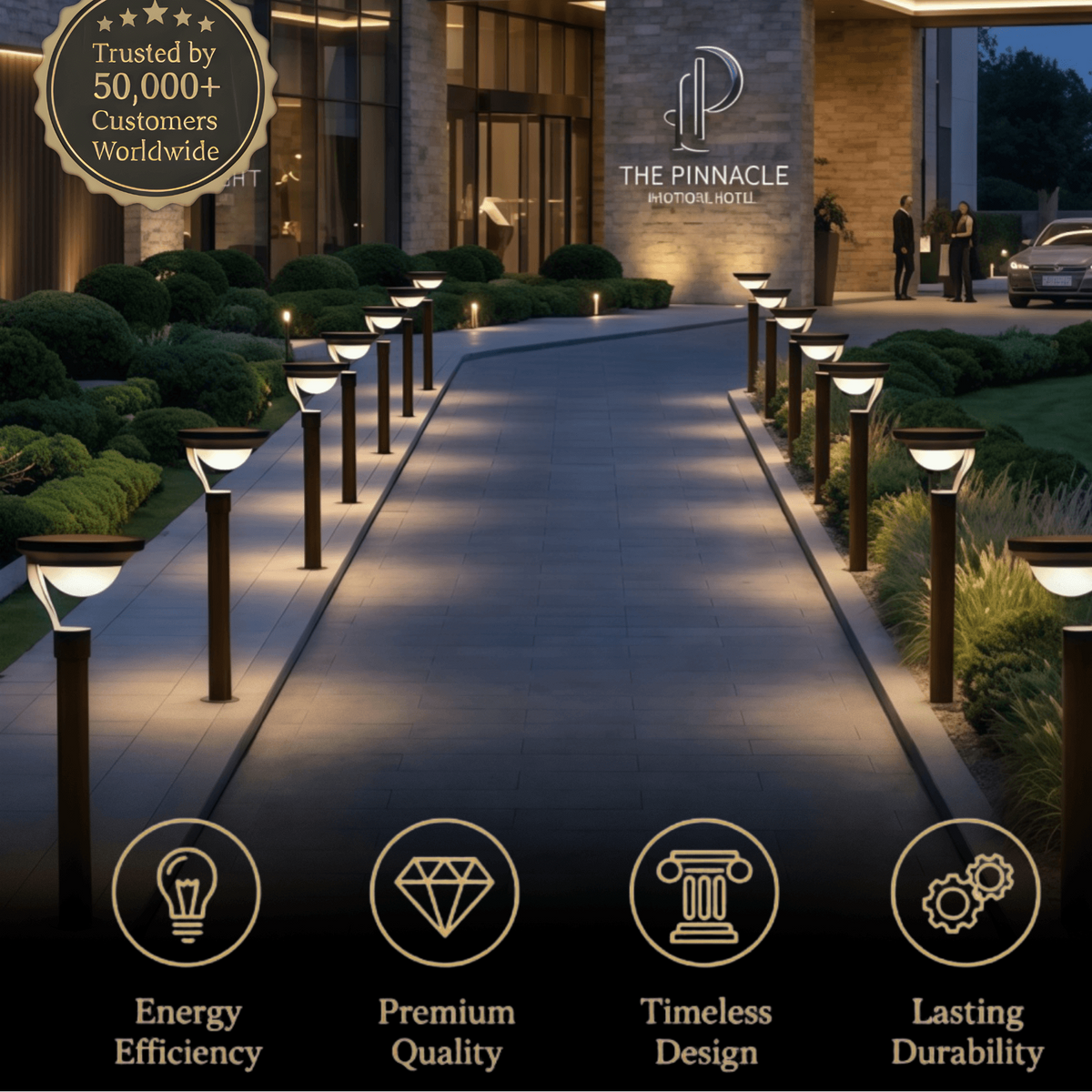 Arcato Modern Outdoor Pathway Lights - Dark Grey Metal & Acrylic Bowled Garden