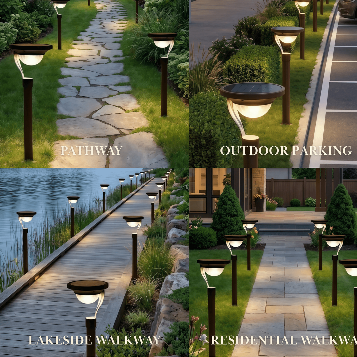 Arcato Modern Outdoor Pathway Lights - Dark Grey Metal & Acrylic Bowled Garden
