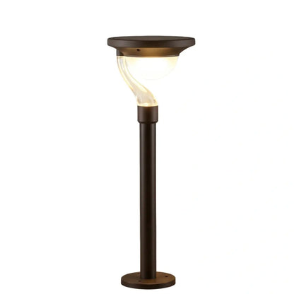 Nuvlight Modern Outdoor Pathway Lights - Dark Grey Metal & Acrylic Bowled Garden