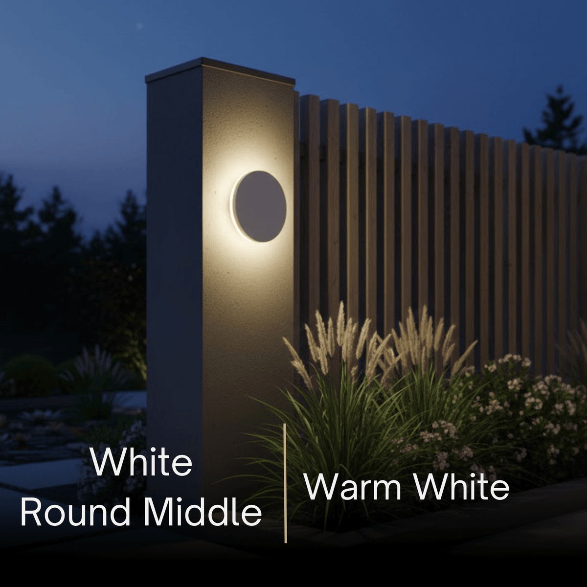 Solara Minimalist LED Outdoor Wall Lamp – Black/White Round/Square Porch Sensor Light