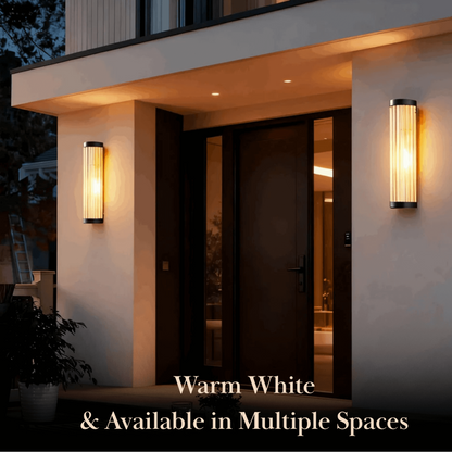 Irondale Modern Black LED Outdoor Wall Sconce – Waterproof Light for Garden/Courtyard