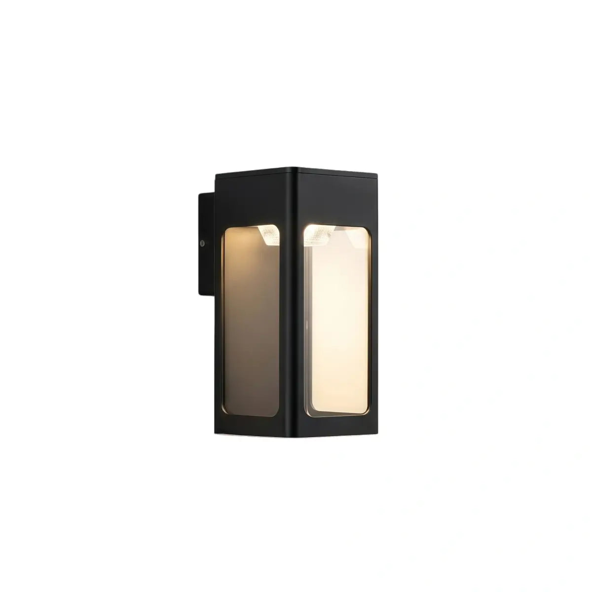 Irondale Modern Outdoor Wall Sconce – Metal Lantern with Sensor for Exterior Wall